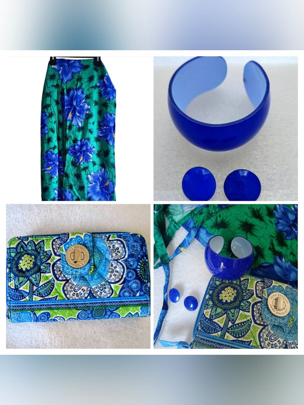 Vera Bradley Blue&Green Wallet * Floral Swim Coverup with Matching Accessories